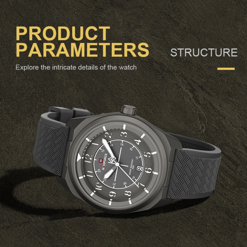 Smartwatch Sports Watches For Men - NAVIFORCE Men Quartz Calendar Watch 3ATM