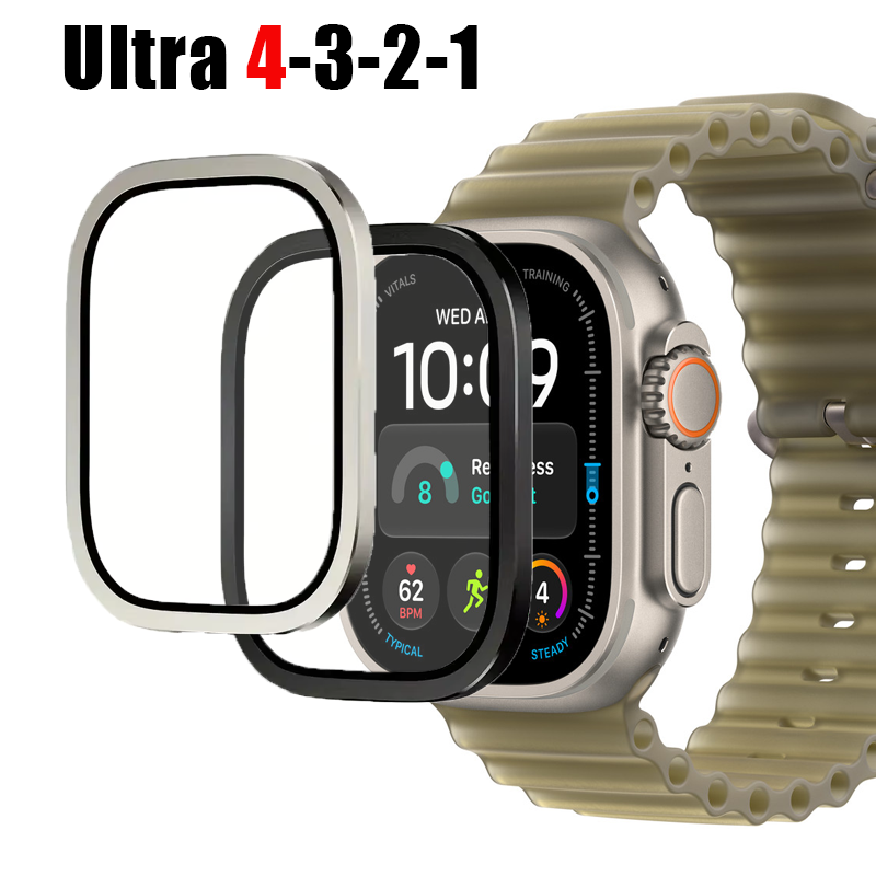 Smartwatch Watches For Mens - Aluminium Alloy Case+Tempered Glass Film For