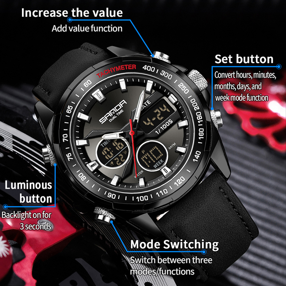 SANDA Luxury Chronograph Men W - đánh giá và giá Smartwatch Watches Brands For Men