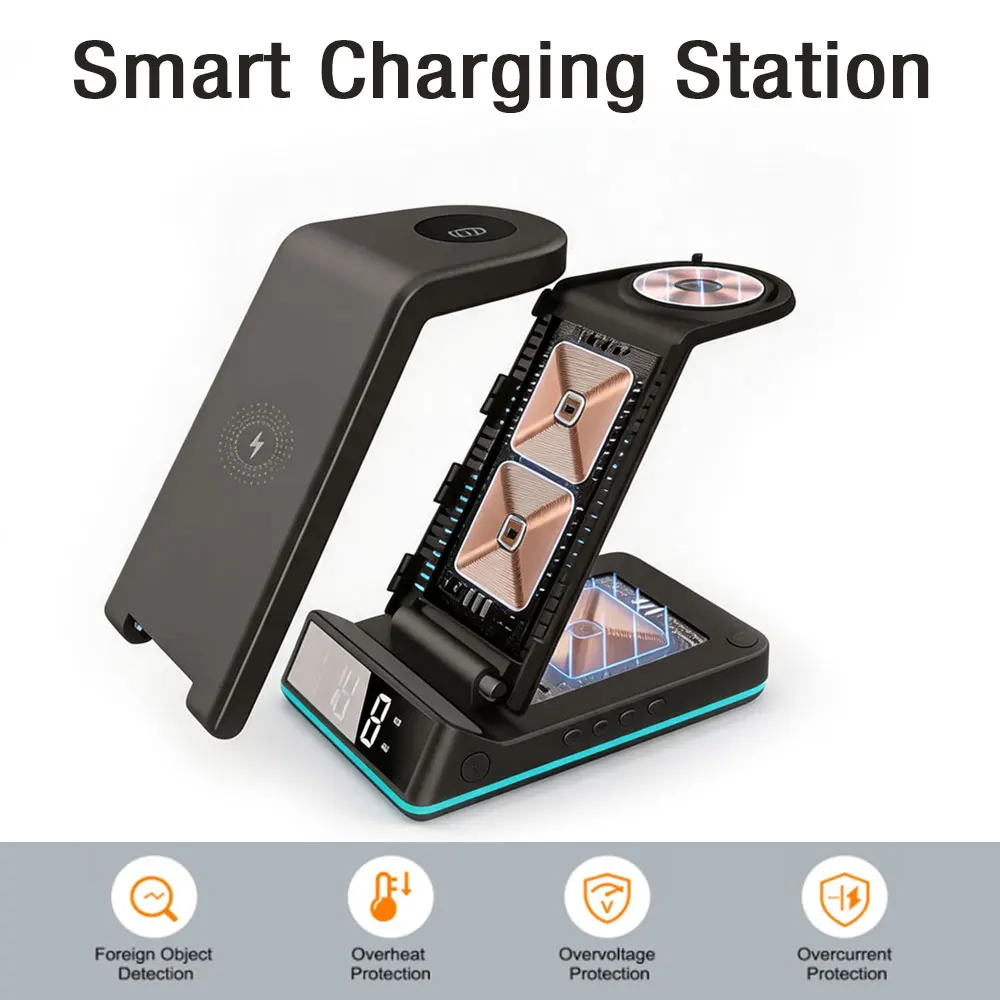 4-in-1 Wireless Charger Stand  - đánh giá và giá Smartwatch Watches Digital