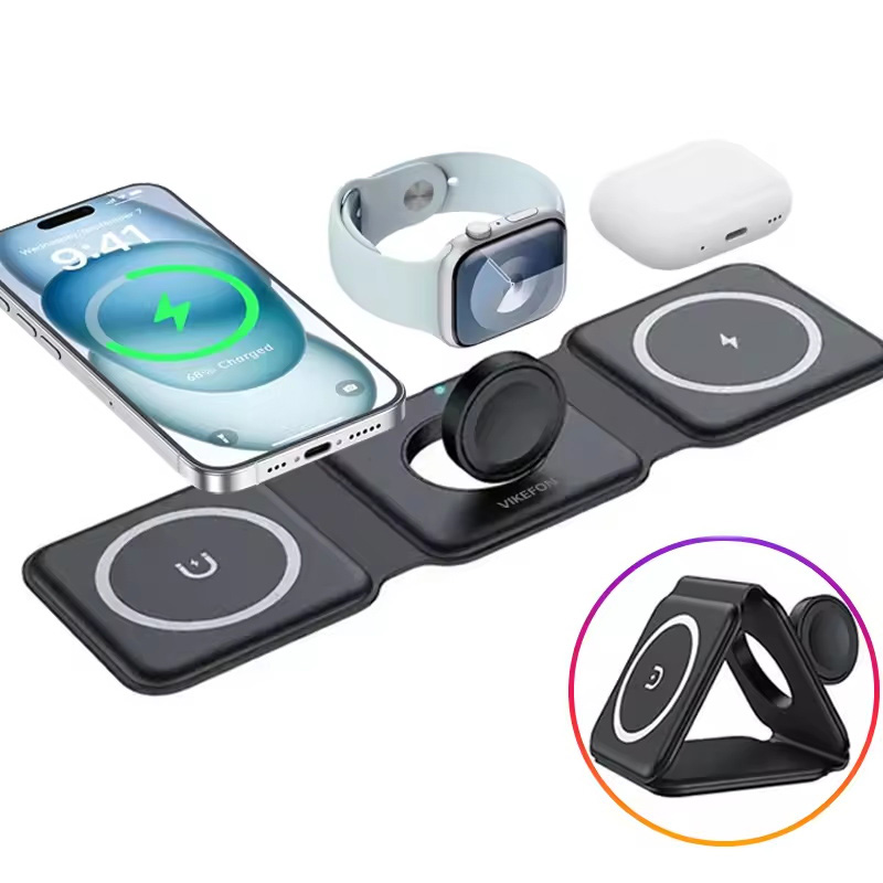 3-in-1 Magnetic Folding Wirele - đánh giá và giá Smartwatch Phone Watches