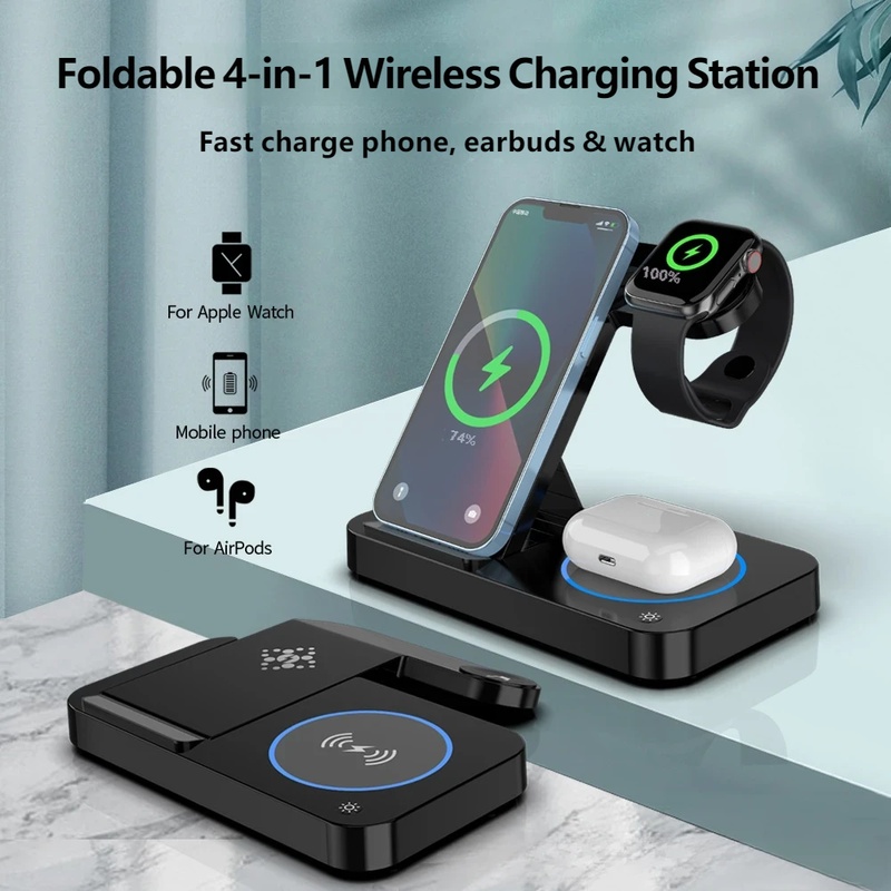 4 in 1 Folding Wireless Charge - đánh giá và giá Smartwatch Phone Watches
